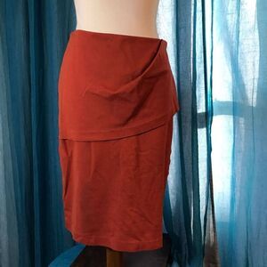 Cabi Orange Casual Wrap Overlay Pencil Skirt Size 6